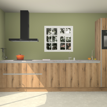 Gouden eiken greeploze keuken Sofia 27202