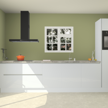 Sneeuwwitte hoogglans greeploze keuken Sofia 27276