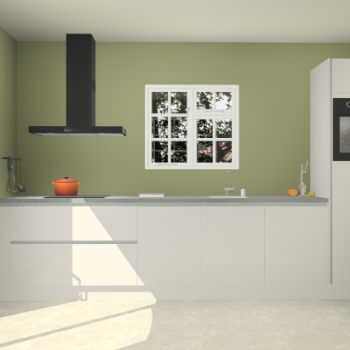 Zijdegrijze hoogglans greeploze keuken Sofia 27308