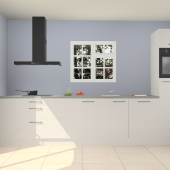 Zijdegrijze hoogglans keuken Sofia 27309