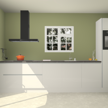 Zijdegrijze hoogglans greeploze keuken Sofia 27314