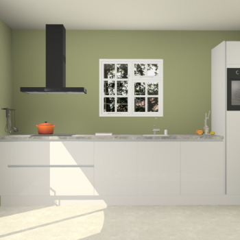 Zijdegrijze hoogglans greeploze keuken Sofia 27320