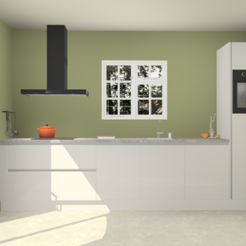 Zijdegrijze hoogglans greeploze keuken Sofia 27326