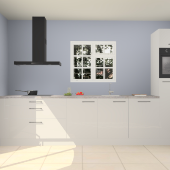 Zijdegrijze hoogglans keuken Sofia 27327