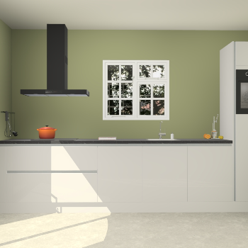 Zijdegrijze hoogglans greeploze keuken Sofia 27332
