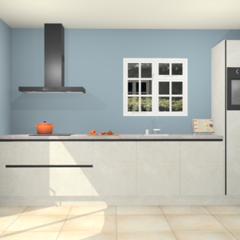 Beton opaal greeploze keuken Sofia 27665