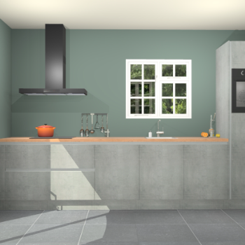 Beton parelgrijze greeploze keuken Sofia 27674