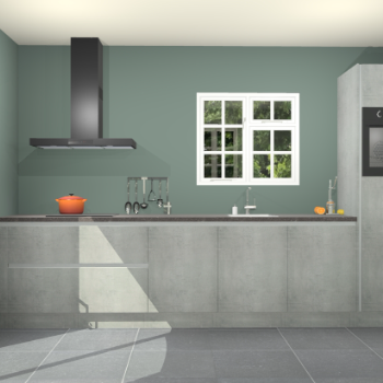 Beton parelgrijze greeploze keuken Sofia 27686