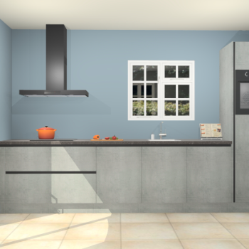 Beton parelgrijze greeploze keuken Sofia 27689