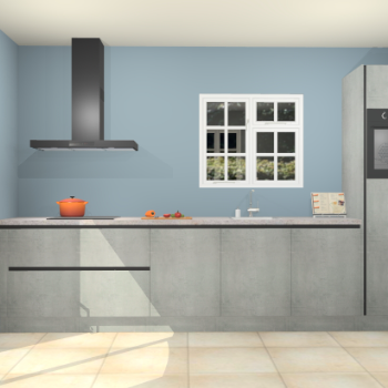 Beton parelgrijze greeploze keuken Sofia 27701