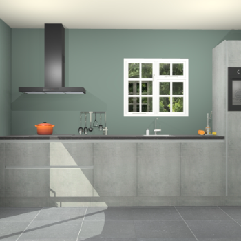 Beton parelgrijze greeploze keuken Sofia 27704