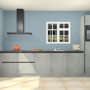 Beton parelgrijze greeploze keuken Sofia 27707