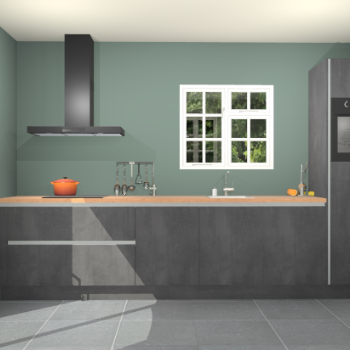 Beton zwarte greeploze keuken Sofia 27747