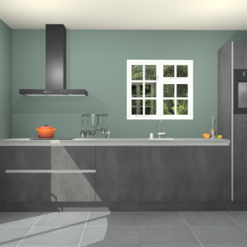 Beton zwarte greeploze keuken Sofia 27754
