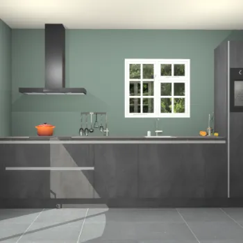 Beton zwarte greeploze keuken Sofia 27760
