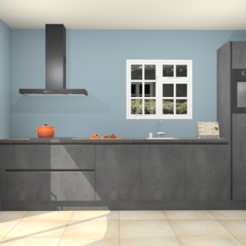 Beton zwarte greeploze keuken Sofia 27763