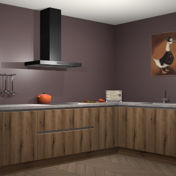 Gouden eiken greeploze keuken Canberra 28017