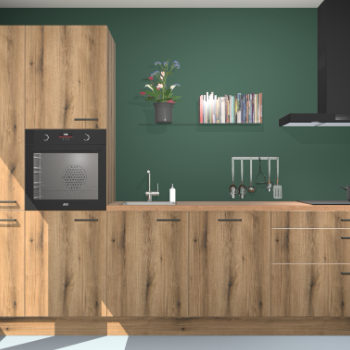 Goud eiken keuken Brussel 26848