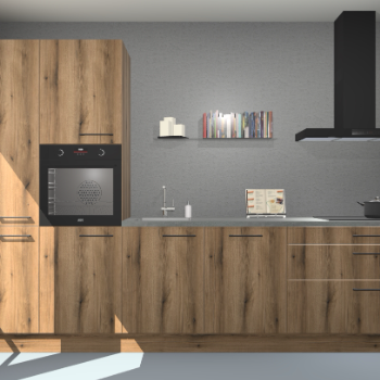 Goud eiken keuken Brussel 26859