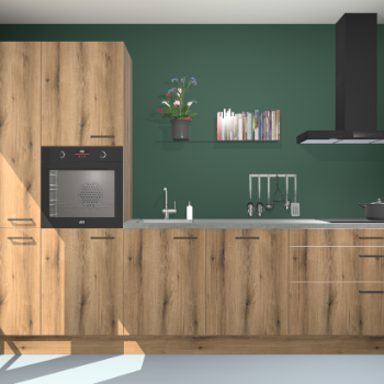 Goud eiken keuken Brussel 26860