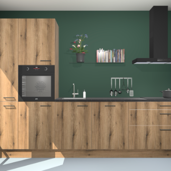 Goud eiken keuken Brussel 26918