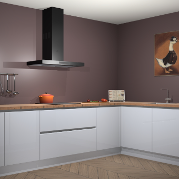 Sneeuwwitte hoogglans greeploze keuken Canberra 28356