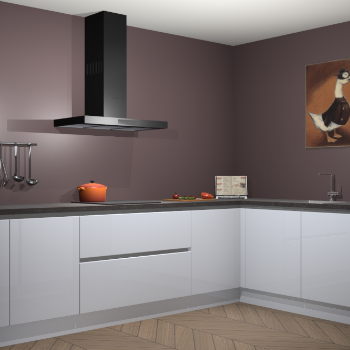 Sneeuwwitte hoogglans greeploze keuken Canberra 28368