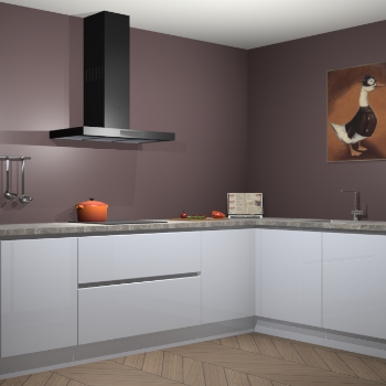 Sneeuwwitte hoogglans greeploze keuken Canberra 28374