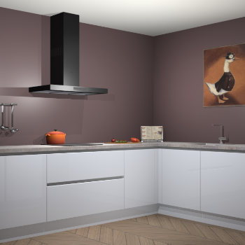 Sneeuwwitte hoogglans greeploze keuken Canberra 28380