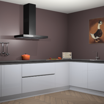 Sneeuwwitte hoogglans greeploze keuken Canberra 28386