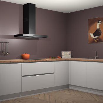 Zijdegrijze hoogglans greeploze keuken Canberra 28392
