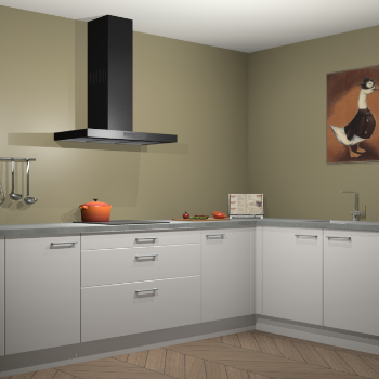 Zijdegrijze hoogglans keuken Canberra 28396