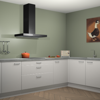 Zijdegrijze hoogglans keuken Canberra 28397