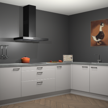 Zijdegrijze hoogglans keuken Canberra 28400
