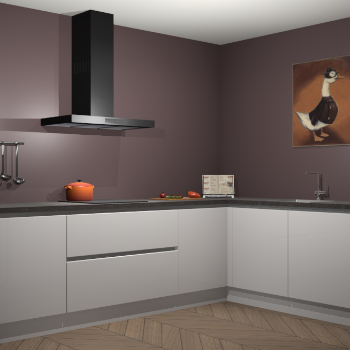Zijdegrijze hoogglans greeploze keuken Canberra 28404