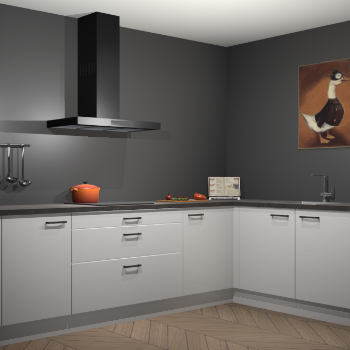 Zijdegrijze hoogglans keuken Canberra 28406