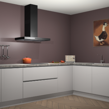 Zijdegrijze hoogglans greeploze keuken Canberra 28410