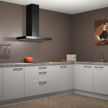 Zijdegrijze hoogglans keuken Canberra 28411