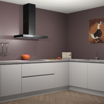 Zijdegrijze hoogglans greeploze keuken Canberra 28416