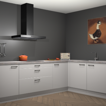 Zijdegrijze hoogglans keuken Canberra 28418