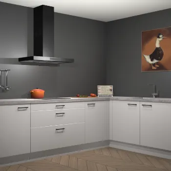 Zijdegrijze hoogglans keuken Canberra 28418