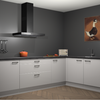 Zijdegrijze hoogglans keuken Canberra 28424