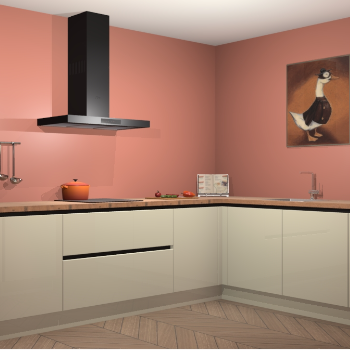 Magnolia hoogglans greeploze keuken Canberra 28431