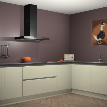 Magnolia hoogglans greeploze keuken Canberra 28440