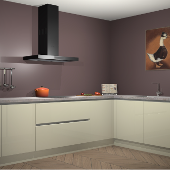 Magnolia hoogglans greeploze keuken Canberra 28452