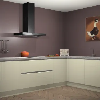 Magnolia hoogglans greeploze keuken Canberra 28452