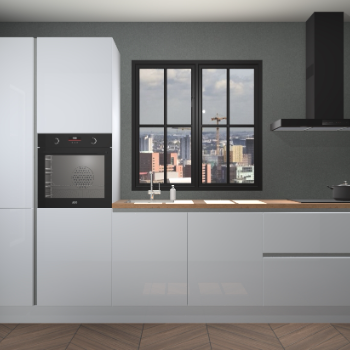 Sneeuwwitte hoogglans greeploze keuken Brussel 28101