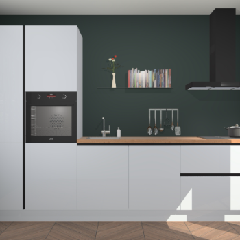 Sneeuwwitte hoogglans greeploze keuken Brussel 28104