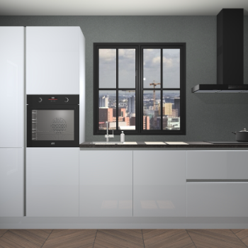 Sneeuwwitte hoogglans greeploze keuken Brussel 28113