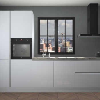 Sneeuwwitte hoogglans greeploze keuken Brussel 28119